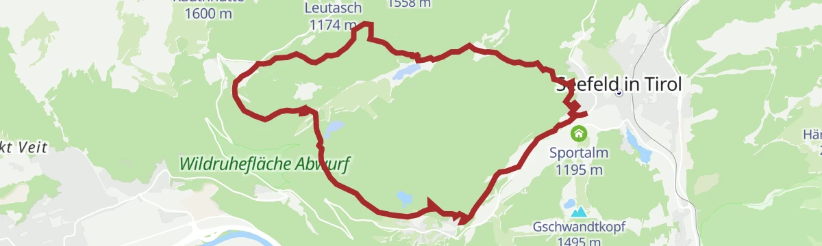 Route map: Rundwanderung von Seefeld zur Lottenseehütte & Muggenmoosalm